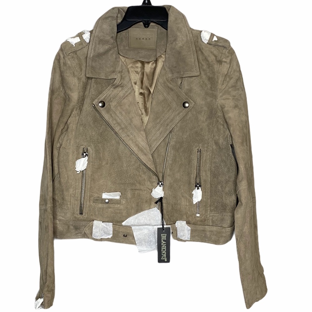 BLANKNYC French Taupe Suede Moto Jacket